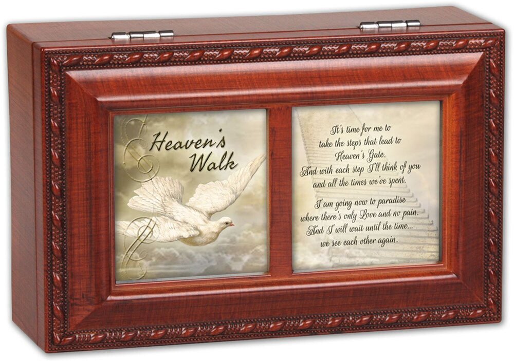9623 Heavens Walk Bereavement Rich Woodgrain Finish Petite Jewelry Music